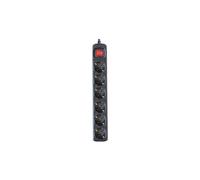 Bloc multiprises interrupteur lumineux Silver Electronics 6 prises, câble 1,5m Noir
