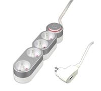Bloc multiprises parafoudre 4 prises 16A avec interrupteur silver