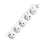 Bloc multiprises sans interrupteur lumineux Silver Electronics 5 prises, câble 1,5m Blanc