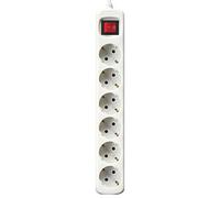 Bloc multiprises Silver Electronics interrupteur lumineux 6 prises, câble 3m Blanc