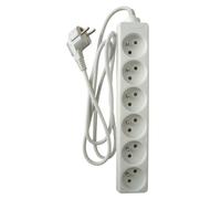Bloc multiprises - ZENITECH - 6 prises 16A - Blanc - Norme NF