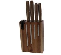 Bloc natural life avec 4 couteaux acacia
