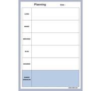 Bloc Note Planning Semaine Bleu 52 Pages Détachables A5 15x21 Cm - 7 Jours