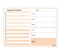 Bloc Note Production Planning Semaine Et To Do List Marron 52 Pages Détachables A4 21x29 Cm