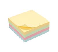 Bloc note repositionnable 4 couleurs pastel 320 feuilles 75x75mm