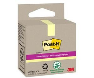Bloc-note super sticky Recycling notes, jaune