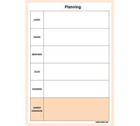Bloc note To do list ou Planning semaine bleu ou marron 52 pages détachables A5 15x21 cm (Planning marron)