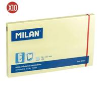 Bloc-notes 100 autocollants Milan (x10) Jaune 12,7x7,6 cm