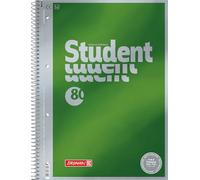 Bloc-notes 1067174 Brunnen Duo de qualité supérieure - Couverture raffinée avec effet métallique - Linéature 27 + 28,90 g/m² - 40 feuilles lignées - 40 feuilles à carreaux non ligné/blanc a4