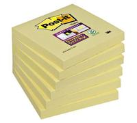 Bloc-notes 3M Post-it Super Sticky, jaune, 76 x 76 mm, 6 feuilles