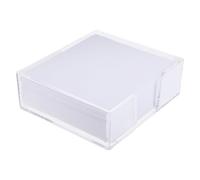 Bloc-notes à En-tête Blanc en Papier, Boîte Transparente, Maison Bureau | Papier à Écrire Lisse, Cube Mémo Non Adhésif, pour Crayons et Marqueurs, Rangement Pratique