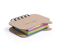 Bloc-notes à spirale en carton recyclé personnalisé en forme de sandwich avec couverture rigide avec 225 notes adhésives pour le bureau, l'école et l'organisation de la maison