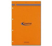 Bloc de bureau Master agrafé en-tête A4+ 80 feuilles petits carreaux 80 g - Orange