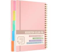 Bloc-notes A4 avec intercalaires - Agenda - Carnet de notes - Intercalaires repositionnables - Format A4 - rose
