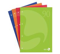 Bloc-notes A4, ligné, sans marge, 50 feuilles, lot de 10, couleurs variées