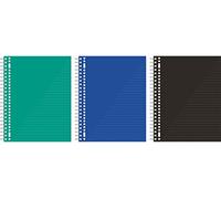Bloc-notes A4 Lot de 3 80 feuilles 60 g Vert, bleu et noir