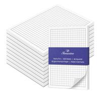 Bloc-notes A6 quadrillé - Pack économique de 10 pièces (500 feuilles)