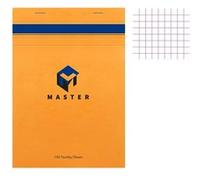 Bloc de bureau Master agrafé en-tête A7 100 feuilles petits carreaux 70 g - Orange
