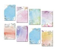 Bloc-notes Adhésif Ligné Floral Multicolore, Papier, pour Bureau École | Pratique et Multifonction, Feuilles Détachables, Usage Élève, Format Compact, Notes Rapides
