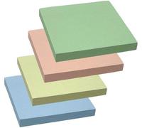 Bloc-notes adhésifs, format 75 x 75 mm, 24 blocs, 80 pages par bloc, couleurs pastel assorties, sans parfum, papier