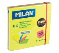 Bloc,Notes Adhésives Fluo En 4 Blocs Séparés 76 X 76 Mm 100 Pcs