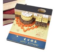 Bloc-notes adhésives sans résidus avec calendrier 3D - Planner classique avec gravure - Bloc multifonction pour maison, bureau, salle de ureau, Noël et Pâques