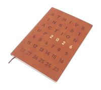 Bloc-notes Agenda Quotidien Portable 2026 en PU Marron | Daily Planner 2026, Papier Daolin, Style Anglais Élégant, pour Voyage et Journal Intime