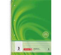 Bloc-notes Collegeblock Premium, format A4, ligné, 3 sujets, 40 feuilles, couleur verte