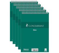 Bloc-notes - Conquérant - 100102625-5 - 14,8 x 21 cm - 180 pages - Couverture verte