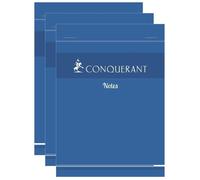 Bloc-notes - Conquérant - Lot de 3 - 21 x 29,7 cm - 60g - 100 feuilles quadrillées 5x5