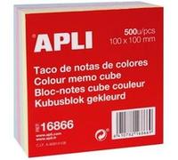 Bloc-notes cube 100 x 100 mm 500 feuilles couleurs pastel - Apli