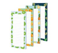 Bloc-notes en papier à fruits mignons, paquet de 4 blocs-notes doublés au format de poche, papeterie de fournitures de bureau, d'école, de salle de classe | Liste de contrôle quotidienne pour le