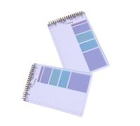 Bloc-notes en spirale, 2 pièces, planificateur hebdomadaire, planificateur quotidien, bloc-notes de planification, papeterie, carnet de gestion