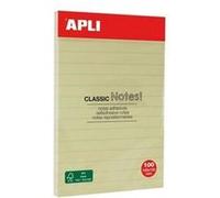 APLI Notes adhésives 13370 lignées - 100 x 150 mm - bloc 100 feuilles jaune