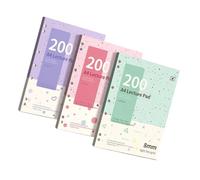 Bloc-notes ligné 200 pages Violet clair | Zone d'écriture spacieuse et trous perforés pour les études en classe, les tâches quotidiennes