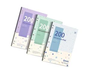 Bloc-notes ligné de 200 pages, Light blue light | Zone d ' écriture spacieuse et trous perforés pour les travaux d ' étude en classe, les tâches quotidiennes
