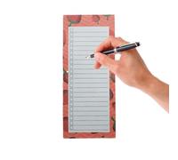 Bloc-notes magnétiques - Bloc-notes détachable sur le thème des fruits | 50 | Planificateur d'épicerie en papier épais de 21 x 9 cm, aimant puissant au dos, boîtes à chèques pour réfrigérateur