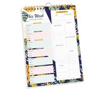 Bloc-notes pour la planification des repas, 52 feuilles de calendrier hebdomadaire, liste de courses, préparation des repas, pour dîner, alimentation saine, perte de poids 20 x 15 cm