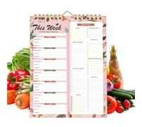 Bloc-notes pour la planification des repas - Carnet hebdomadaire de 52 feuilles, liste de courses, préparation des repas, pour alimentation saine, perte de poids, cuisine, maison, famille, femmes