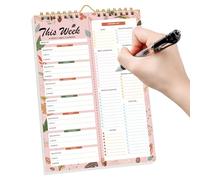 Bloc-notes pour planification des repas - Carnet de suivi hebdomadaire de 52 feuilles - Bloc-notes organiseur de nourriture | Pour une alimentation saine, perte de poids, cuisine, maison, famille Mu