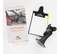 Bloc-Notes Voiture avec Porte-Stylo - Ventouse Universelle, Col Flexible | Bras réglable pour pare-brise ou tableau de bord, 1 recharge, écriture en déplacement