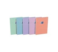 Oxford Blocs de bureau Smart A5 14,8 x 21 cm agrafé - Petits carreaux - 80 feuilles - pastel