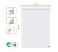 Bloc paperboard 50 feuilles blanches premium unies/quadrillées Nobo 60 x 85 cm