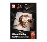 Bloc Papier À Dessin - A6 - Aquarelle - Fusain - Encre - Gouache - 12 Feuilles - Sakura