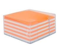 Bloc + papier blanc/vert 90x90x50mm transparent Blanc G