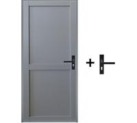 Bloc Porte Athena Gris Clair 2 panneaux H204 x L73 cm Côte Tableau P.Gauche,Poignee