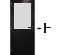Bloc Porte Athena Noir H204 x L73 cm Côte Tableau P.Droit,Poignee