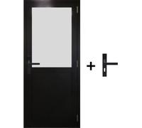 Bloc Porte Athena Noir H204 x L73 cm Côte Tableau P.Gauche,Poignee