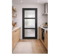 Bloc Porte Blakeria Gris Anthr Vitrée H204 x L83 cm Côte Tableau P.Gauche