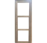 Bloc Porte bois Frake Vitrage transparent H204 x L83 cm Côte Tableau P.Droit